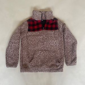 Sherpa Plaid Pullover
